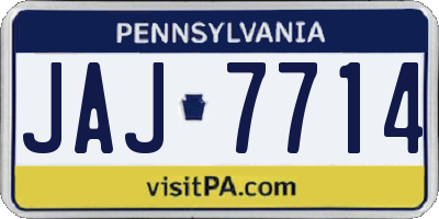 PA license plate JAJ7714