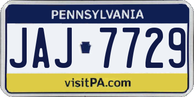 PA license plate JAJ7729