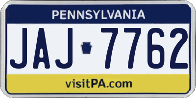 PA license plate JAJ7762