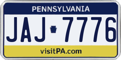 PA license plate JAJ7776
