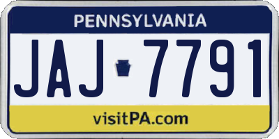 PA license plate JAJ7791