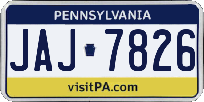 PA license plate JAJ7826