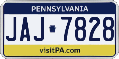 PA license plate JAJ7828