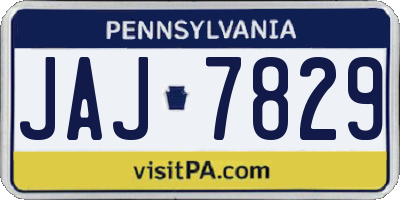 PA license plate JAJ7829