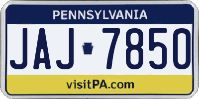 PA license plate JAJ7850