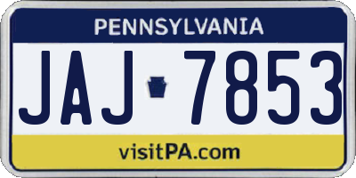PA license plate JAJ7853