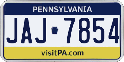 PA license plate JAJ7854