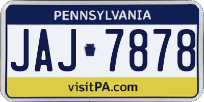 PA license plate JAJ7878