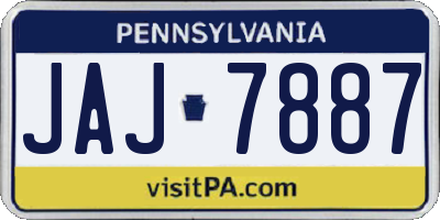 PA license plate JAJ7887
