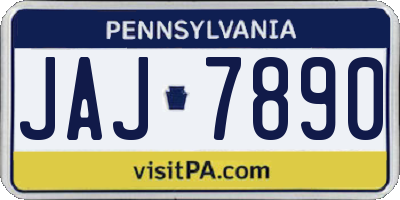 PA license plate JAJ7890