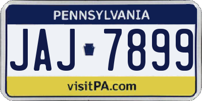 PA license plate JAJ7899