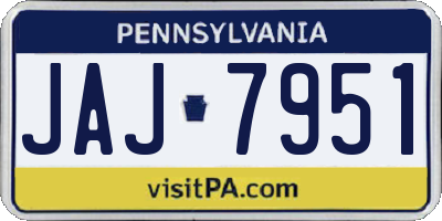 PA license plate JAJ7951