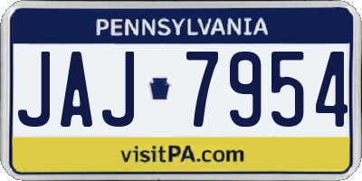 PA license plate JAJ7954