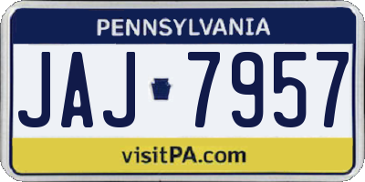 PA license plate JAJ7957