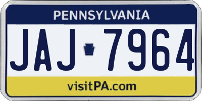 PA license plate JAJ7964