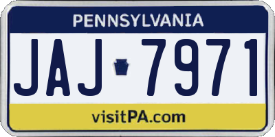PA license plate JAJ7971