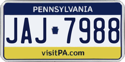 PA license plate JAJ7988