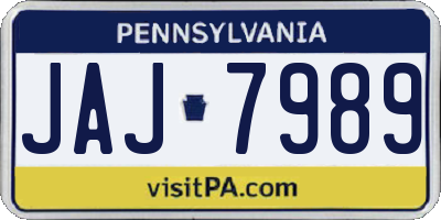 PA license plate JAJ7989
