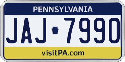 PA license plate JAJ7990