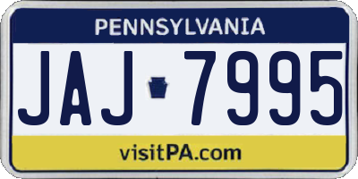 PA license plate JAJ7995