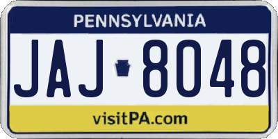 PA license plate JAJ8048