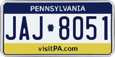 PA license plate JAJ8051