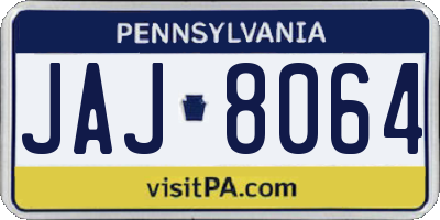 PA license plate JAJ8064