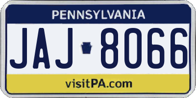 PA license plate JAJ8066