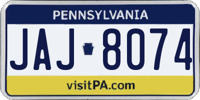 PA license plate JAJ8074