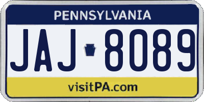 PA license plate JAJ8089