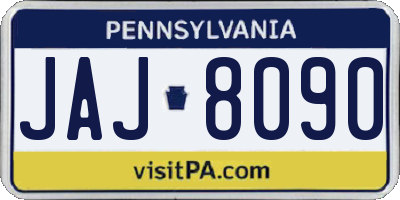 PA license plate JAJ8090