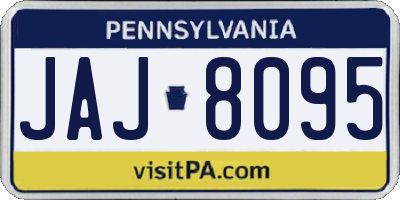 PA license plate JAJ8095