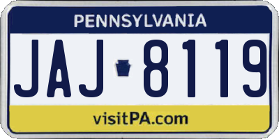 PA license plate JAJ8119