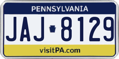 PA license plate JAJ8129