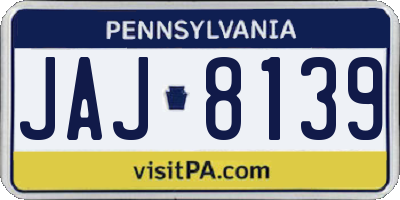 PA license plate JAJ8139