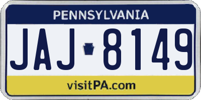 PA license plate JAJ8149