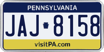 PA license plate JAJ8158
