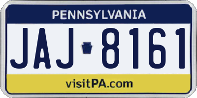PA license plate JAJ8161