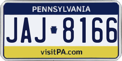 PA license plate JAJ8166