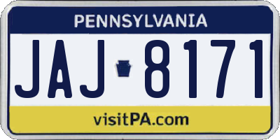 PA license plate JAJ8171