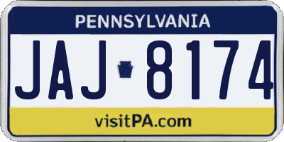 PA license plate JAJ8174