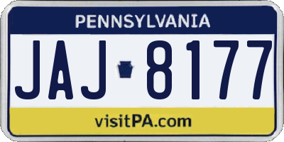 PA license plate JAJ8177