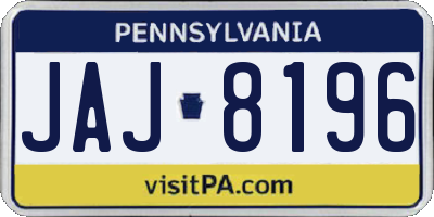 PA license plate JAJ8196