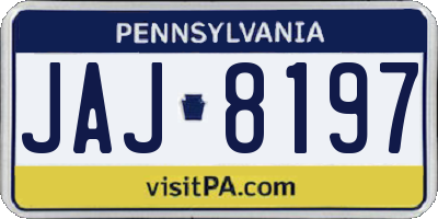 PA license plate JAJ8197