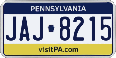 PA license plate JAJ8215