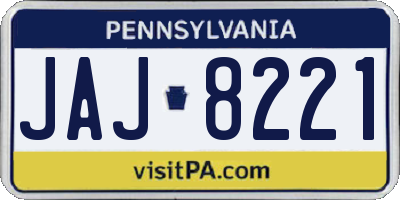 PA license plate JAJ8221