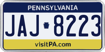 PA license plate JAJ8223