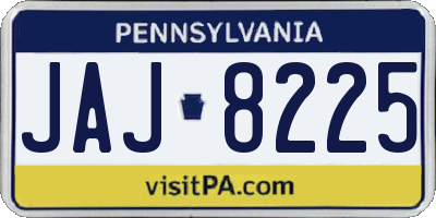 PA license plate JAJ8225