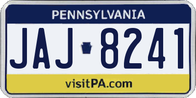 PA license plate JAJ8241