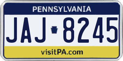 PA license plate JAJ8245